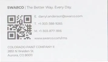 A business card with an image of a qr code.