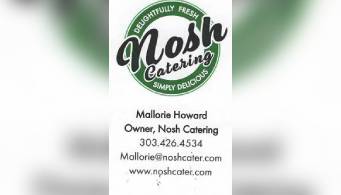A business card for nosh catering